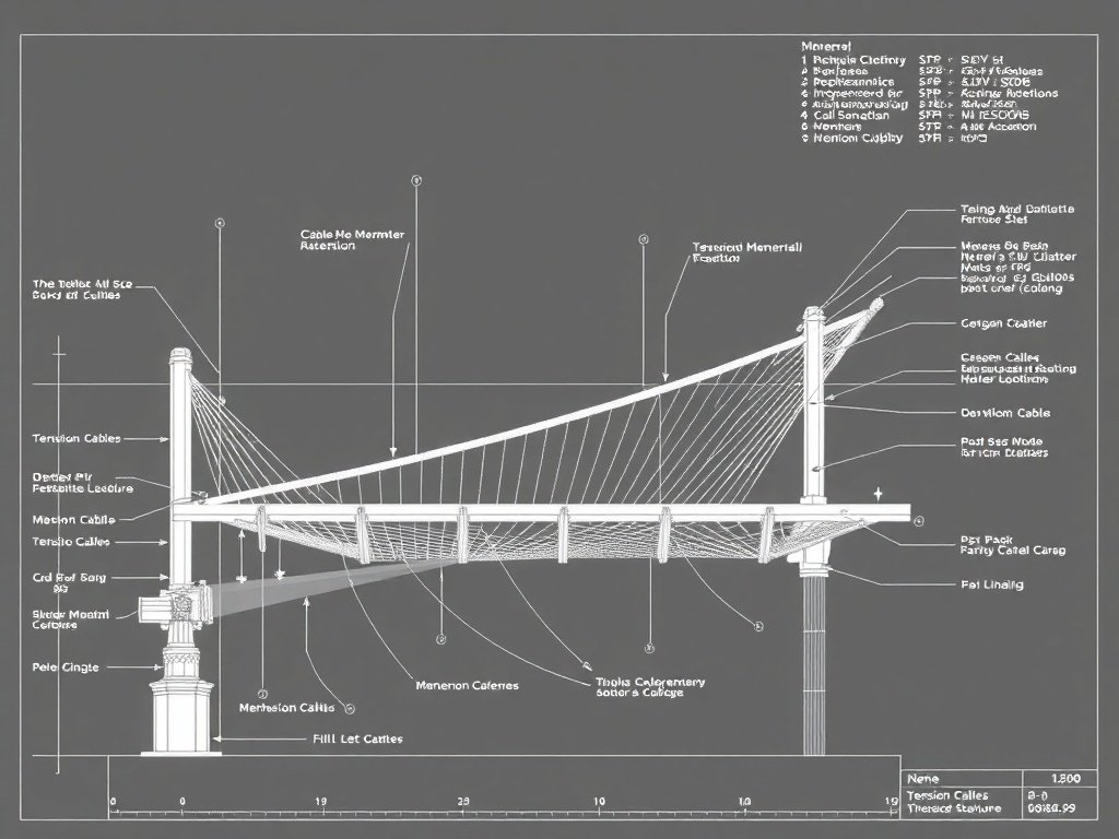 Cable Membrane Structure Drawing